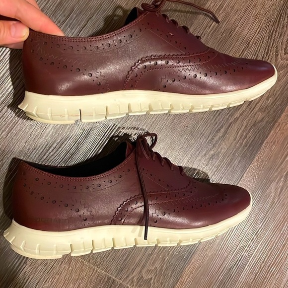 ✅SOLD✅♉️Cole Haan wingtip Zero Grand Oxfords in burgundy ox blood dark red 7.5 - Picture 3 of 11